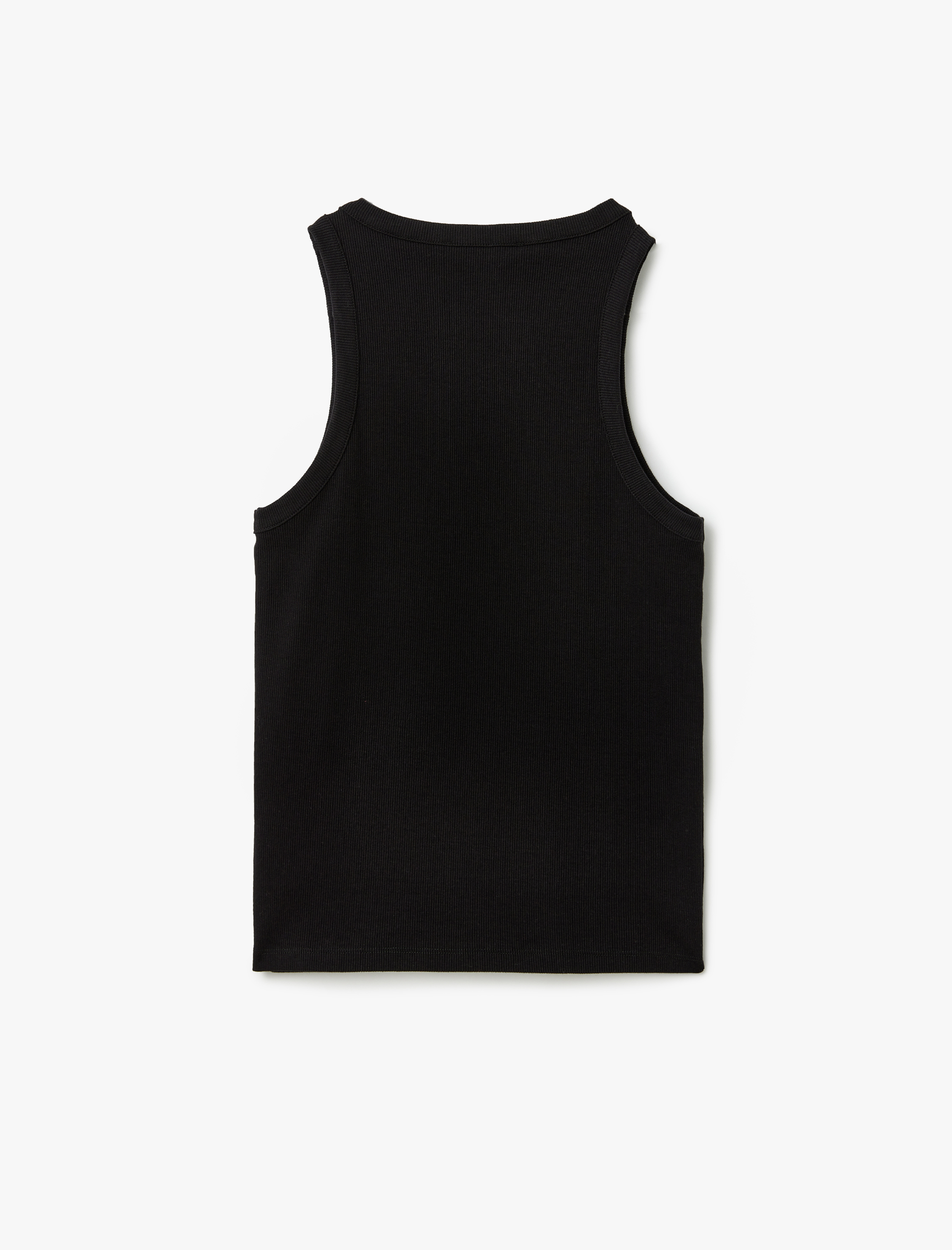   Pamuklu Kolsuz Payet Detaylı Halter Yaka Üst