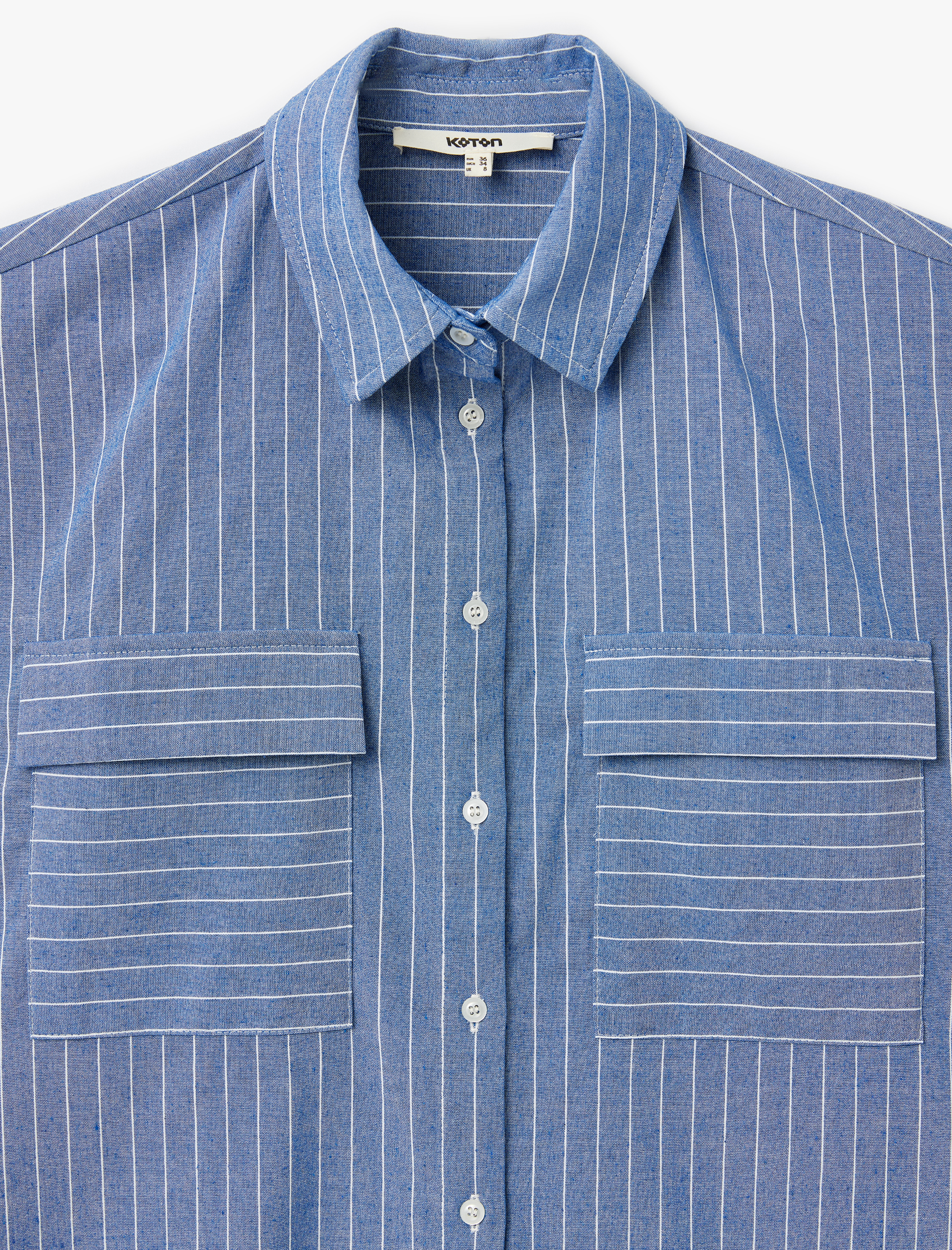   Viskon Kumaş Karışımlı Kolsuz Cep Detaylı Gömlek