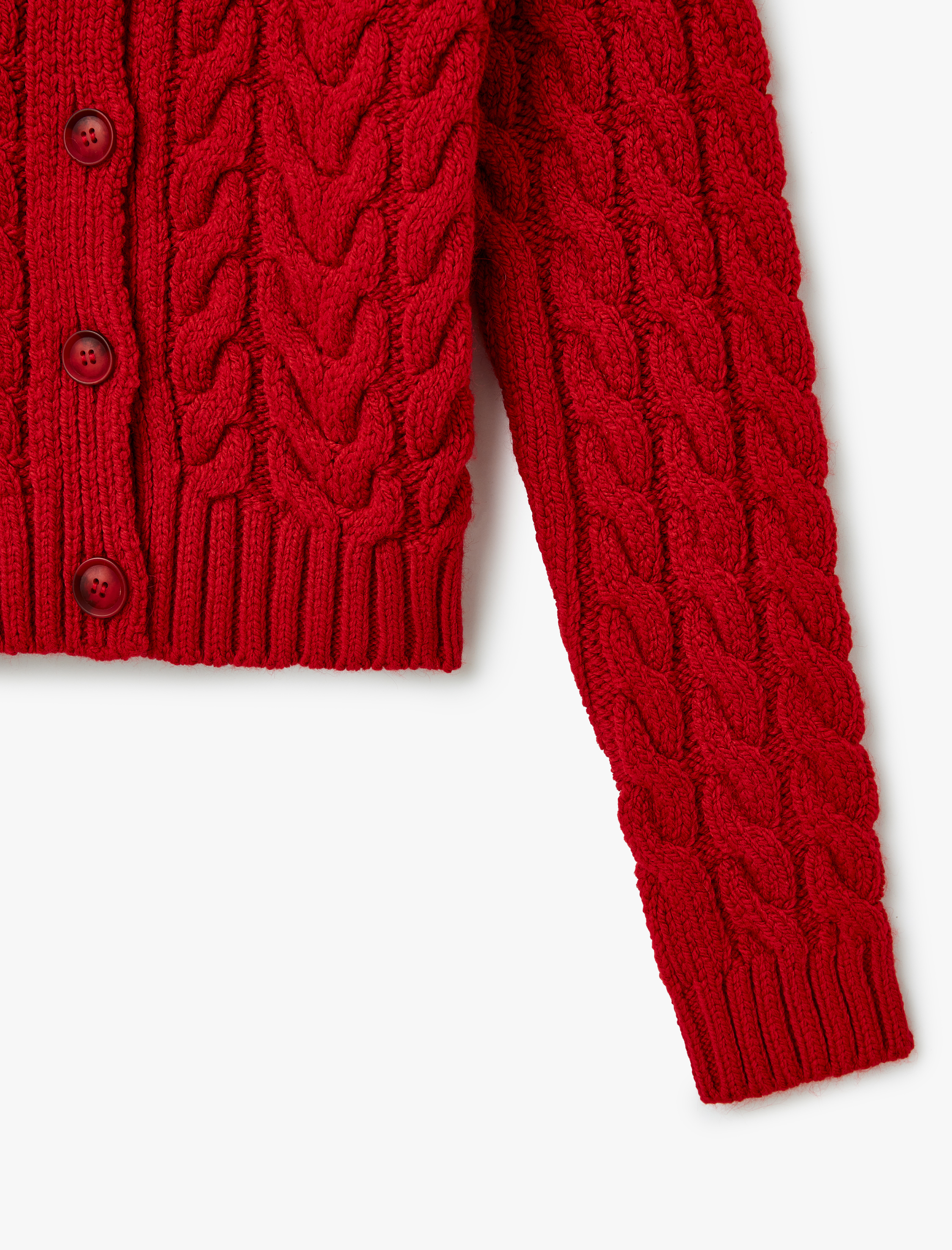   Düğmeli Uzun Kollu Bisiklet Yaka Saç Örgü Kadın Hırka