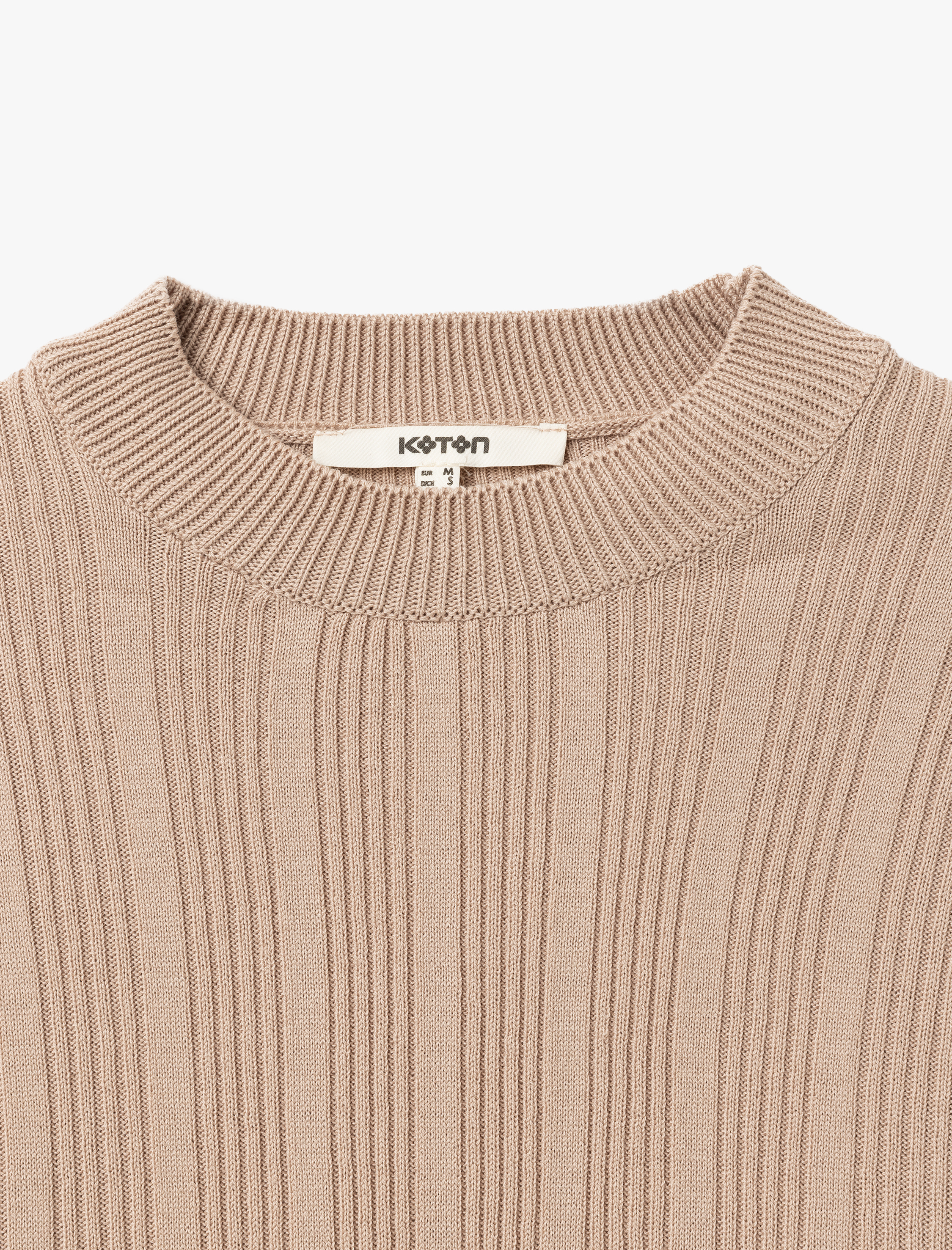   Uzun Kollu Yuvarlak Yaka Dokulu Basic Kadın Triko Kazak