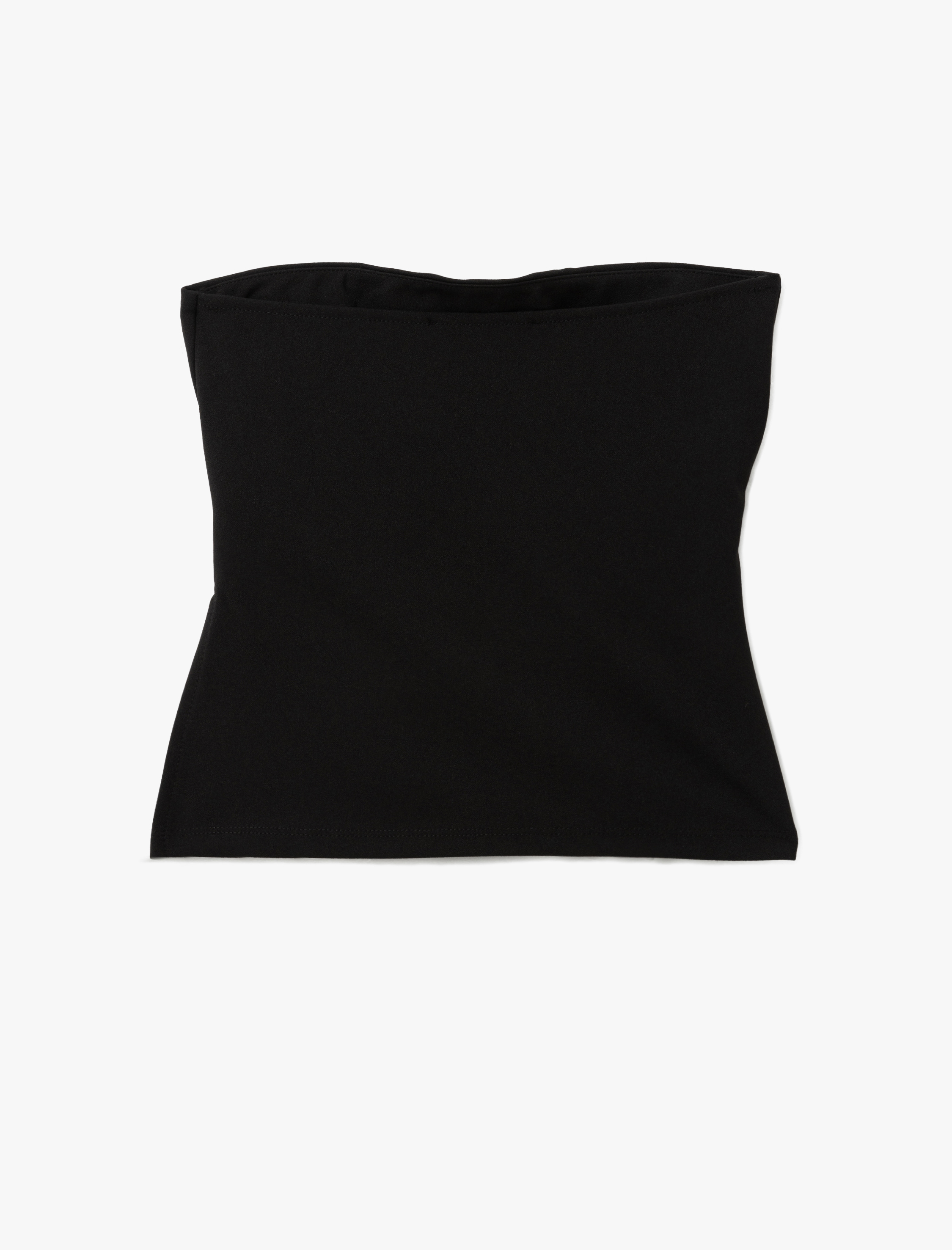 Krep Scuba Kumaş Drape Detaylı Asimetrik Straplez Body