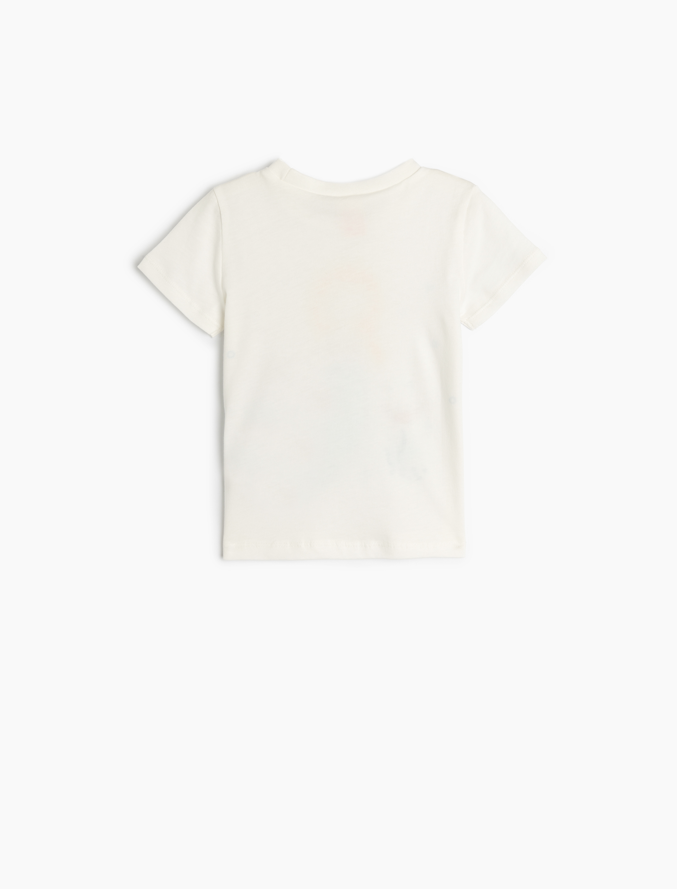  Kız Bebek Pamuklu Deniz Kızı Baskılı Bisiklet Yaka Kısa Kollu Tişört