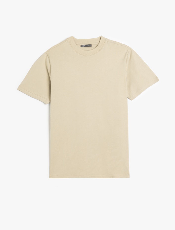  Bisiklet Yaka Pamuklu Kısa Kollu Basic Slim Fit Tişört