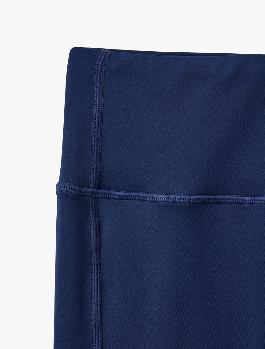   Yüksek Bel Dikiş Detaylı Slim Fit Spor Tayt