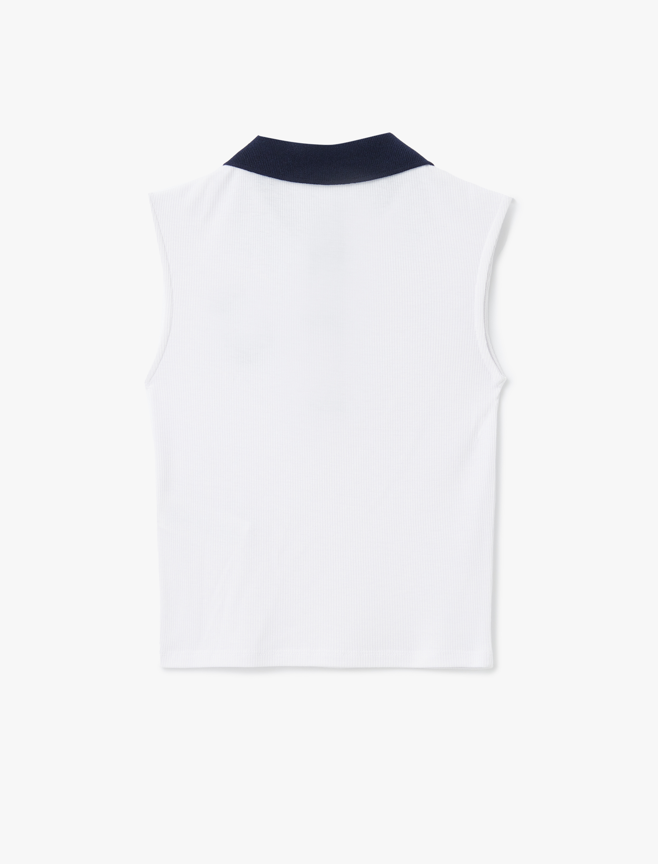   Slim Fit Polo Yaka Kolsuz Kolej İşlemeli Üst