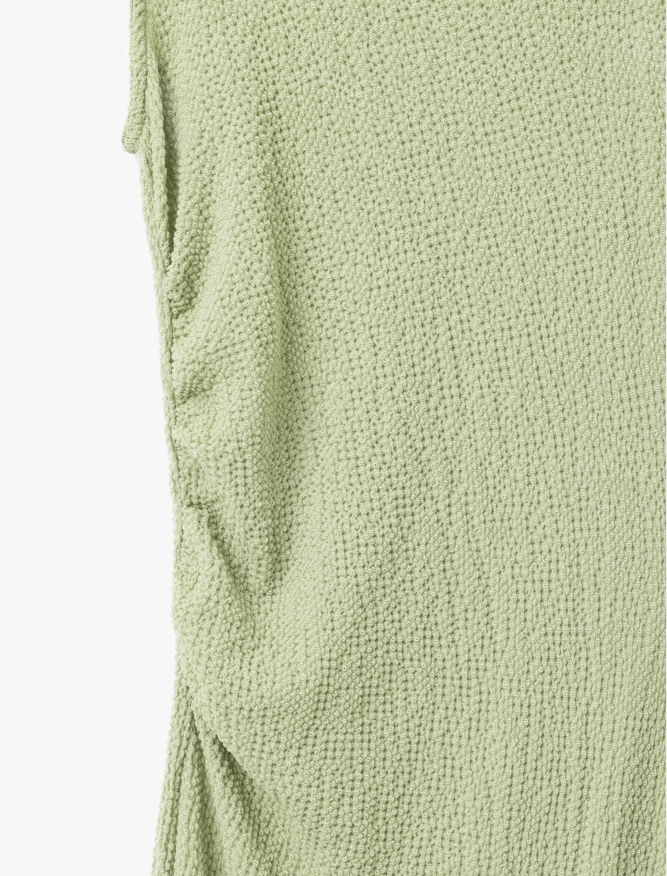   Bisiklet Yaka Kolsuz Slim Fit Dokulu Drapeli Uzun Elbise Bürümcük