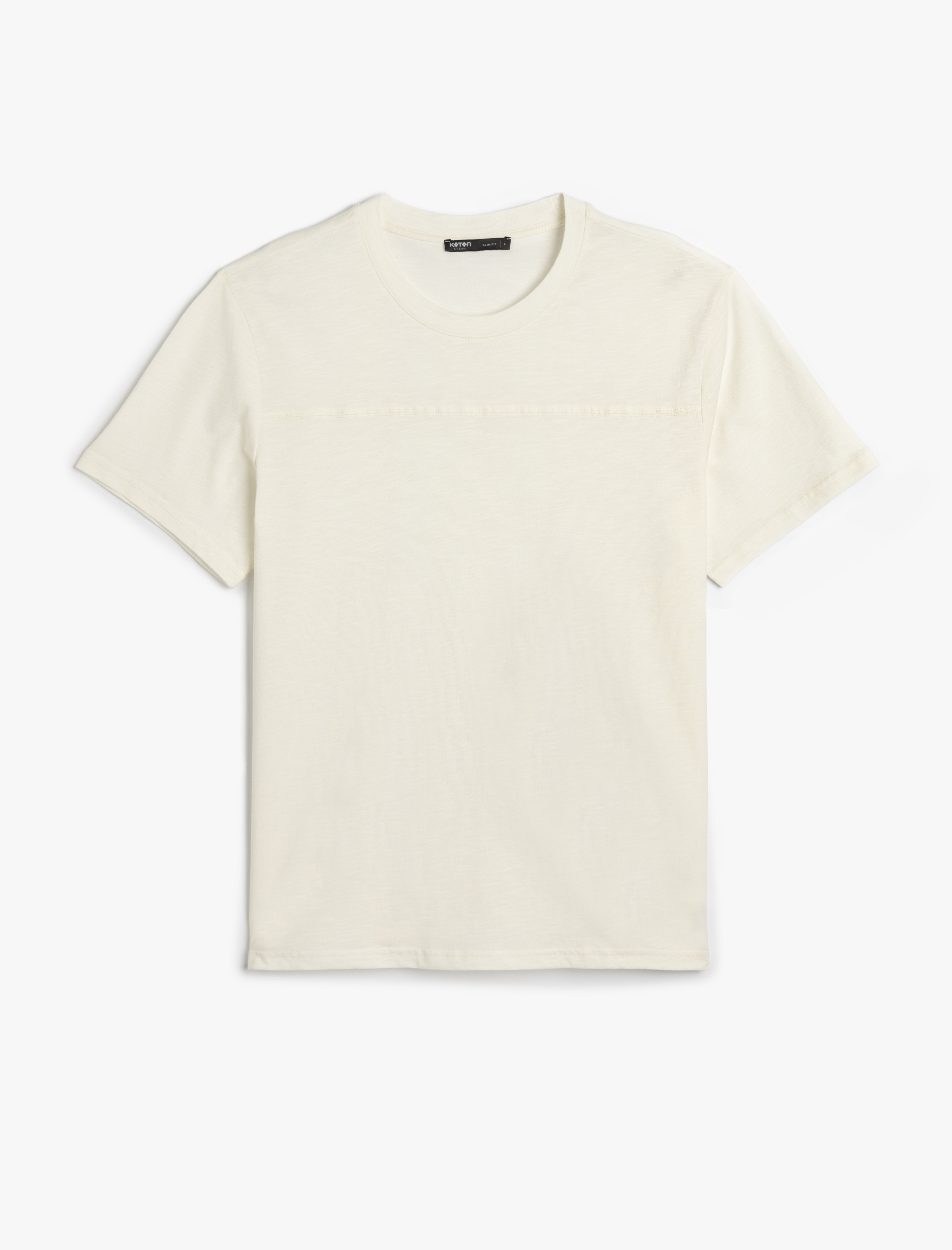 Koton Erkek Kısa Kollu Pamuklu Bisiklet Yaka Basic Slim Fit Tişört -1
