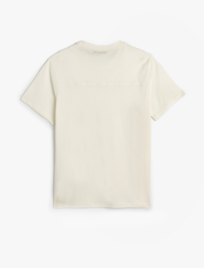  Kısa Kollu Pamuklu Bisiklet Yaka Basic Slim Fit Tişört