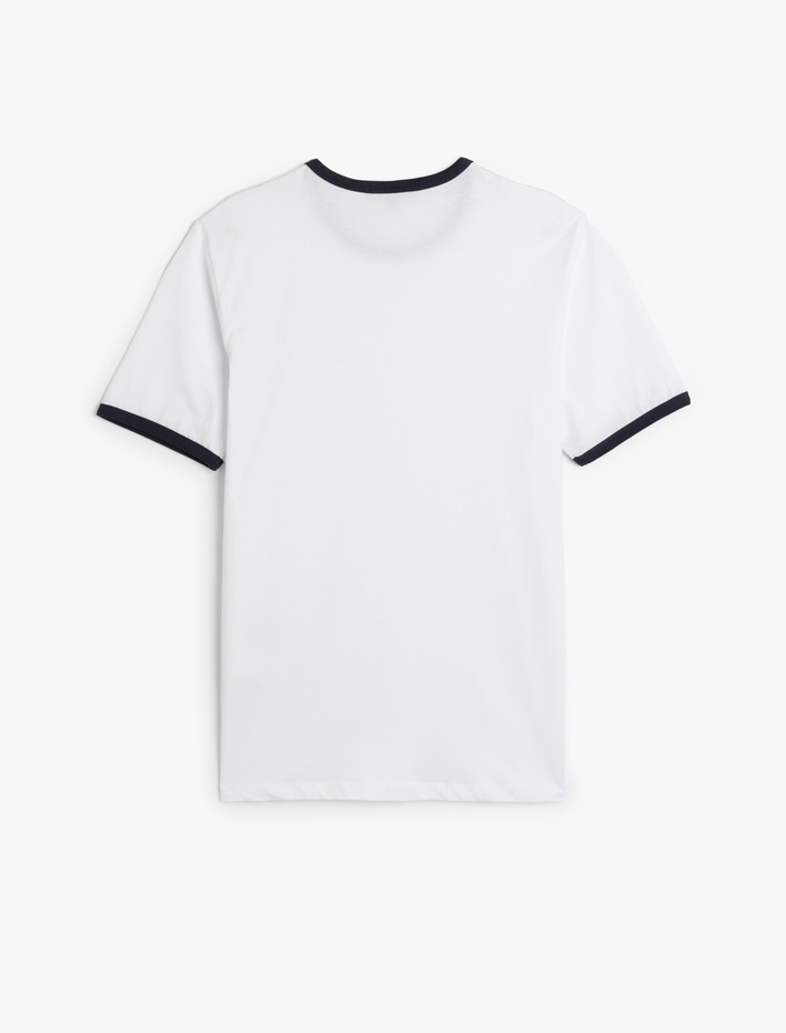  Bisiklet Yaka Kısa Kollu Pamuklu Biyeli Slim Fit Tişört