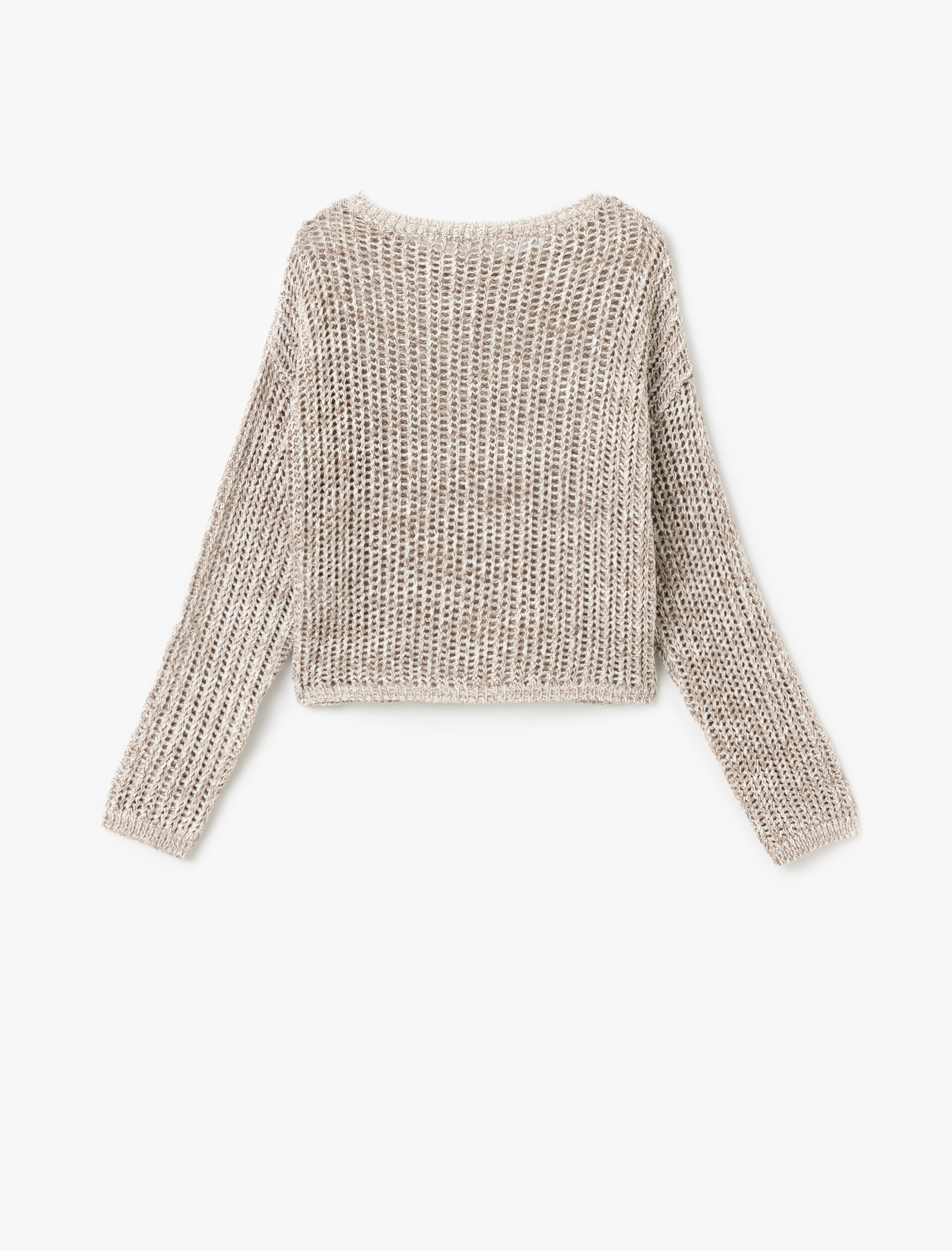   Bisiklet Yaka Ajurlu Uzun Kollu Triko Kazak