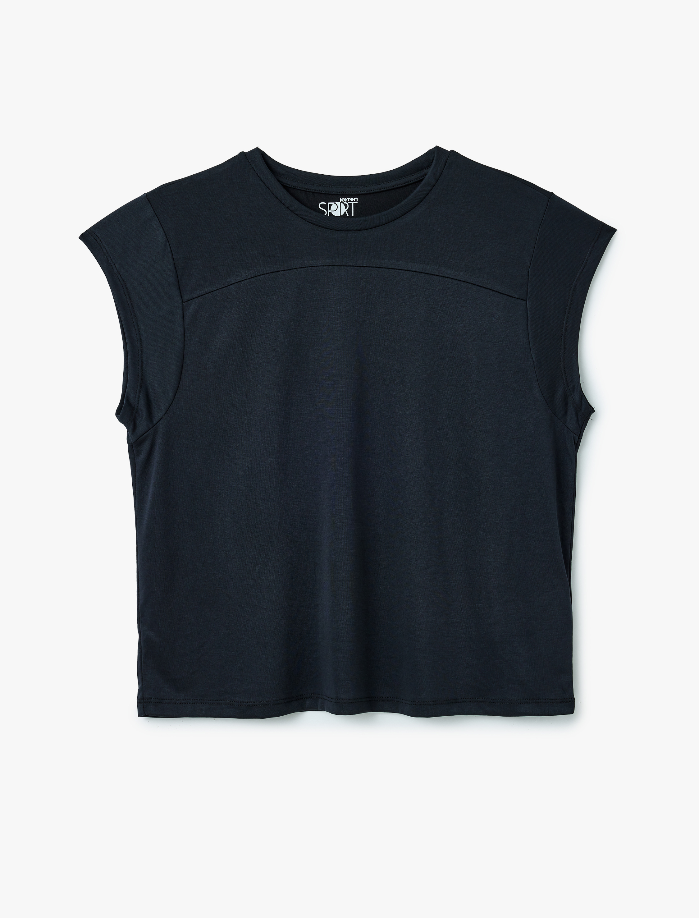   Modal Karışımlı Kolsuz Rahat Kalıp Bisiklet Yaka Spor Tişört