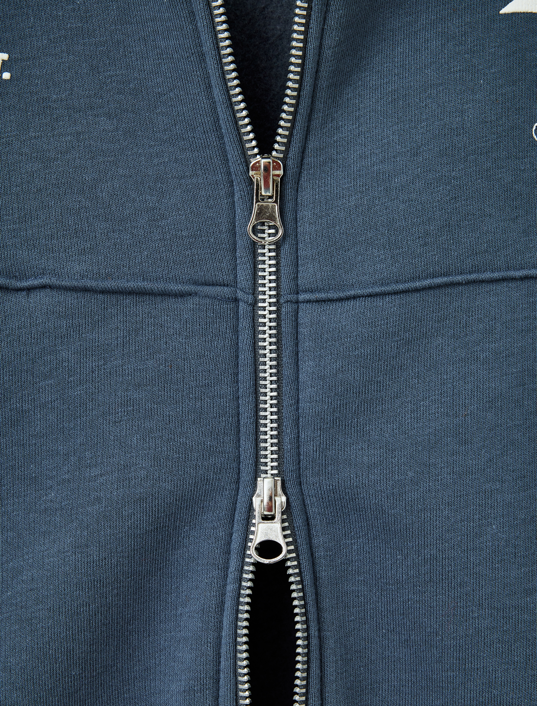   Şardonlu Fermuarlı Cepli Biyeli Kolej Baskılı Sweatshirt