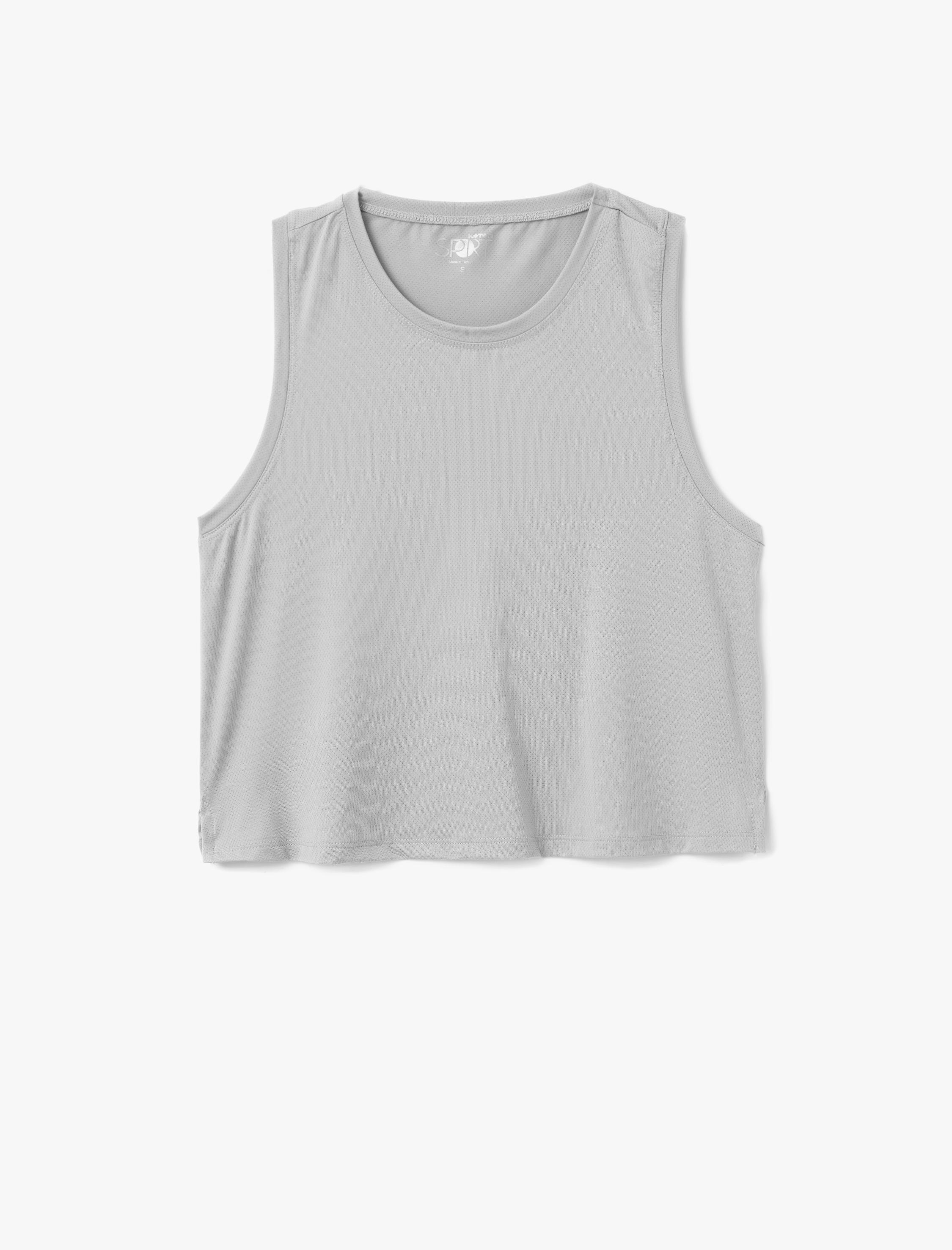   Kolsuz Bisiklet Yaka Rahat Kalıp Crop Sporcu Atleti