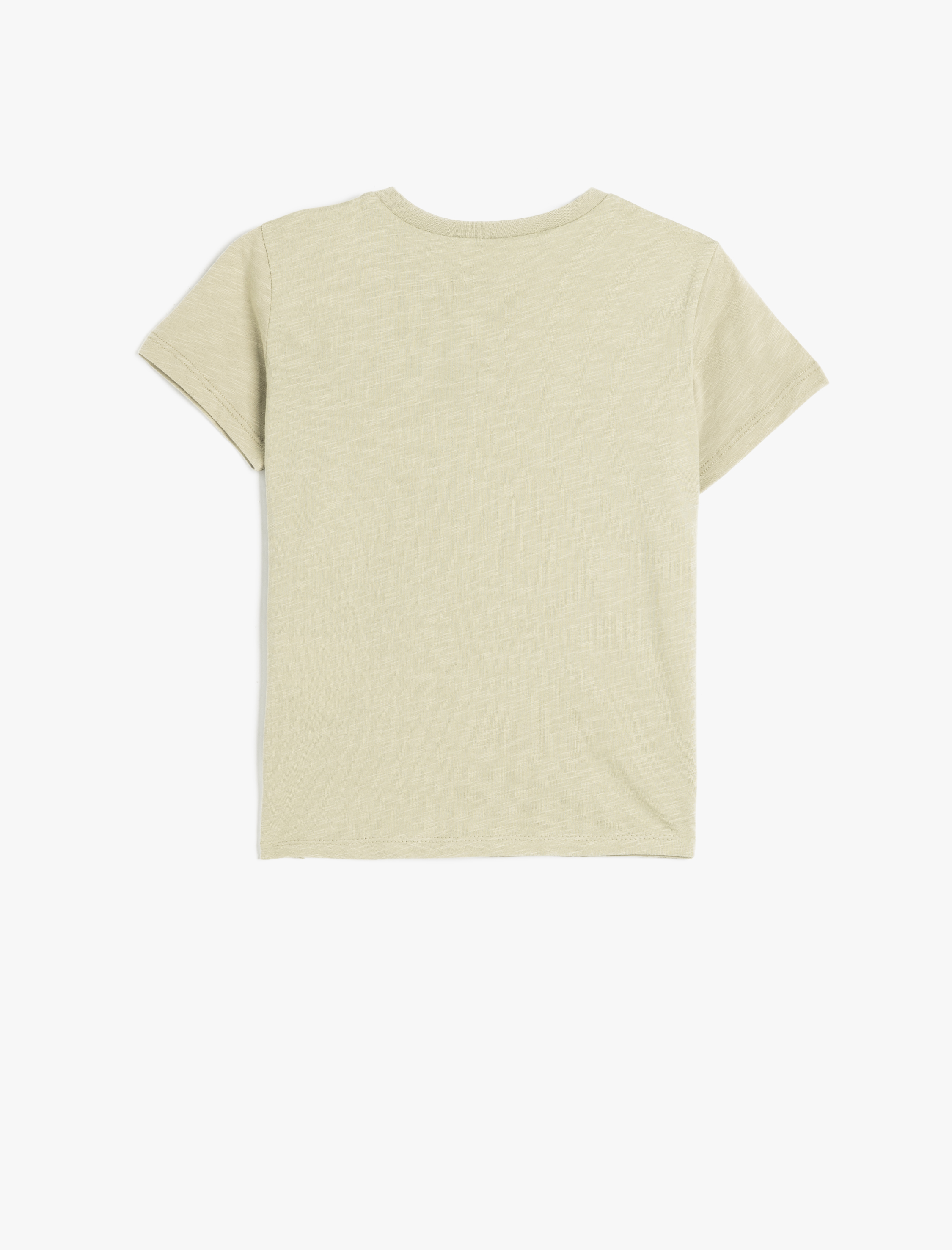  Erkek Çocuk Slogan Baskılı Kısa Kollu Bisiklet Yaka Pamuklu Tişört