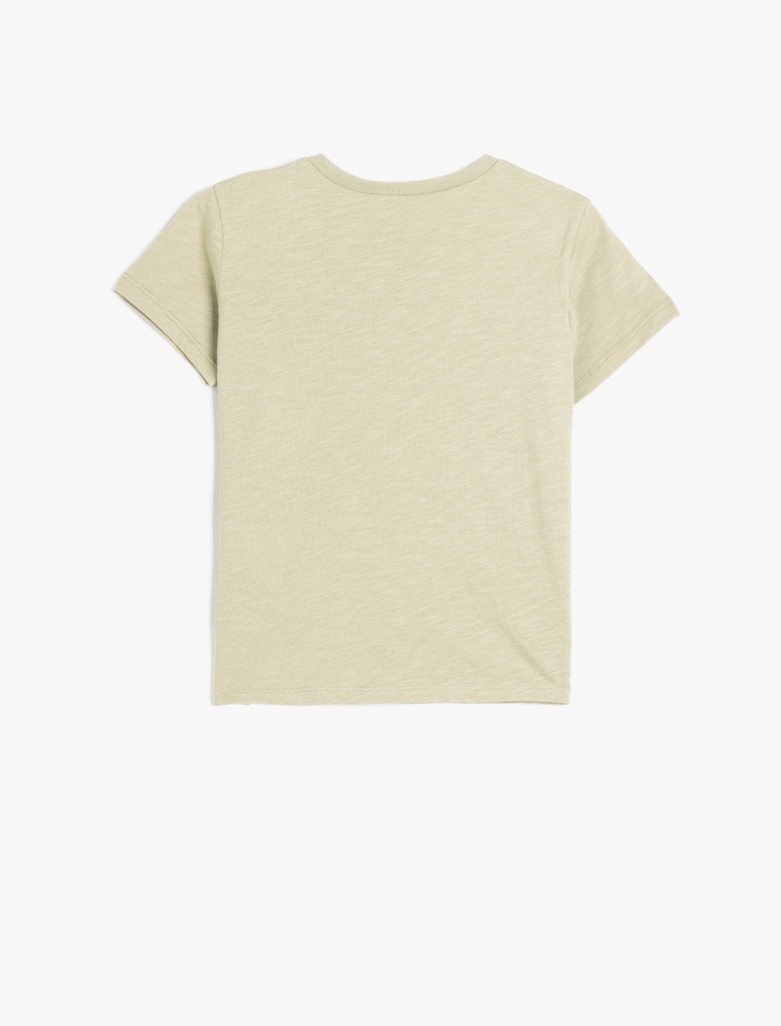 Erkek Çocuk Slogan Baskılı Kısa Kollu Bisiklet Yaka Pamuklu Tişört