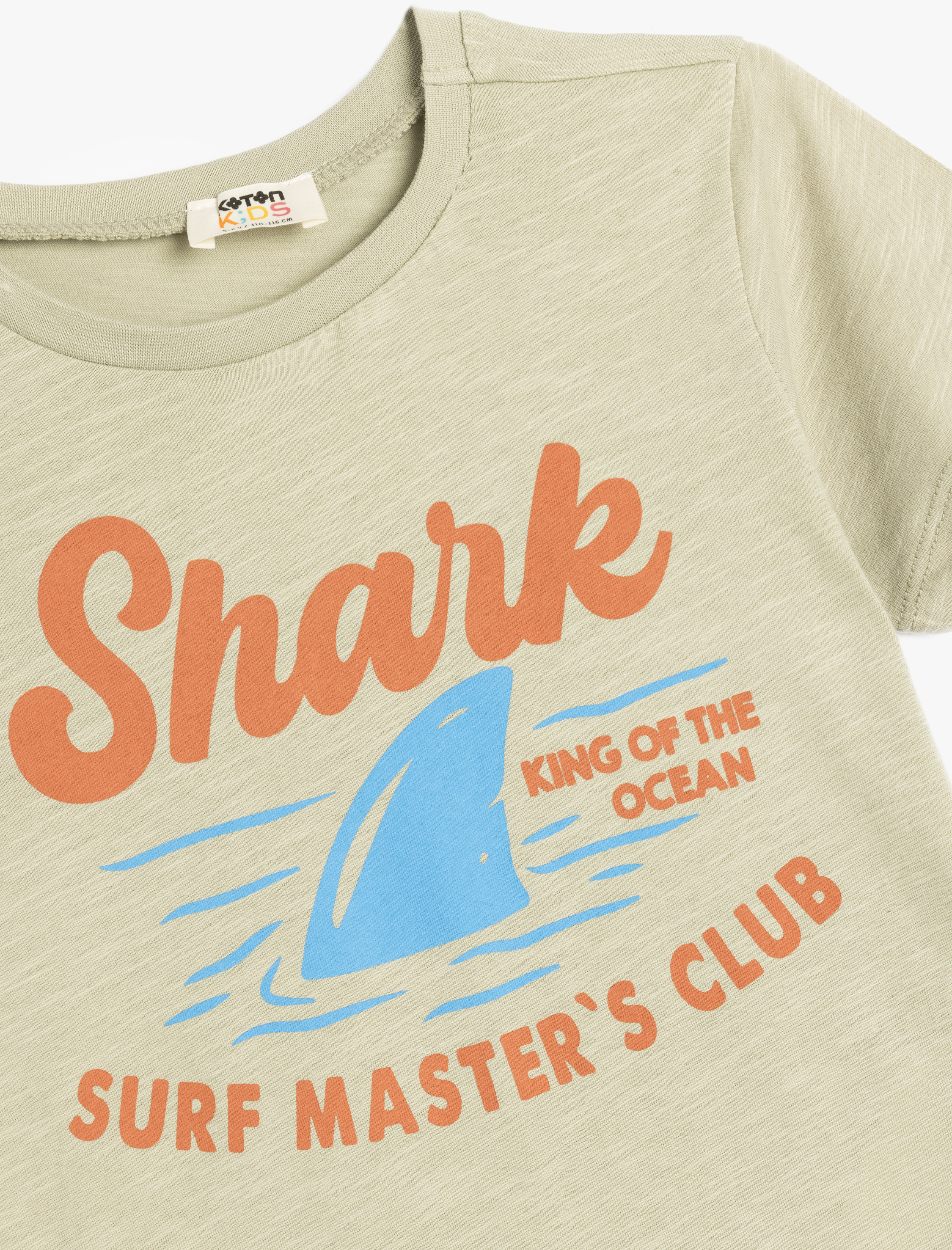  Erkek Çocuk Slogan Baskılı Kısa Kollu Bisiklet Yaka Pamuklu Tişört