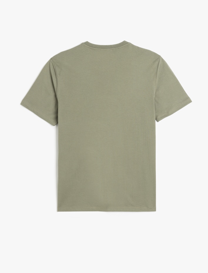  Bisiklet Yaka Kısa Kollu Pamuklu Slogan Baskılı Slim Fit Tişört