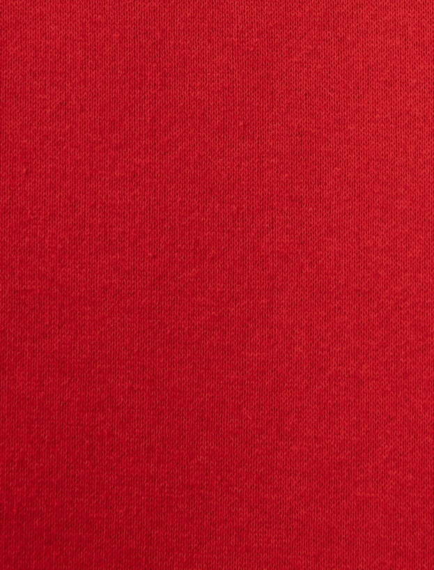 Yarım Fermuarlı Biyeli Oversize Dik Yaka Kolej Baskılı Sweatshirt_3