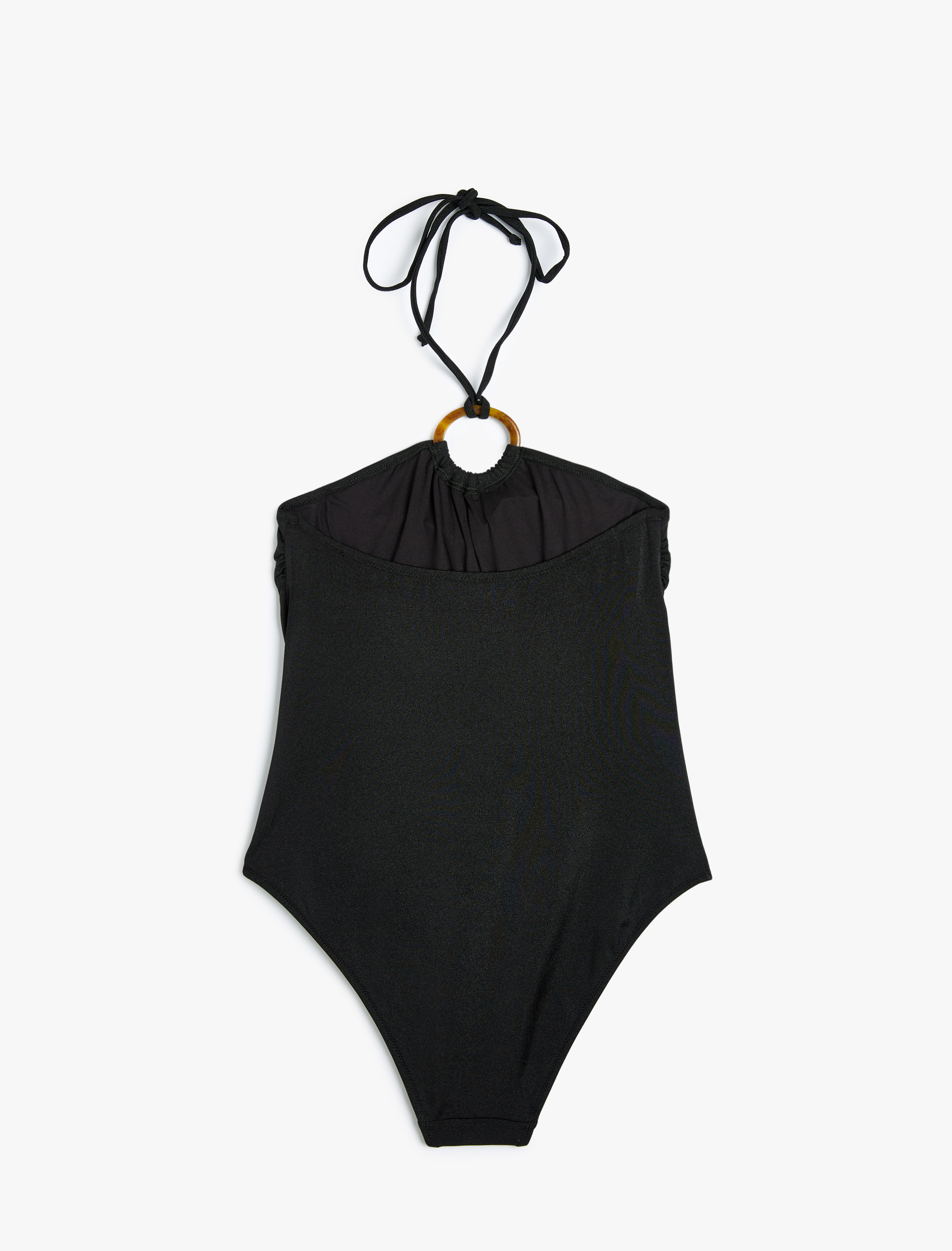   Aksesuar Detaylı İp Askılı Halter Yaka Mayo