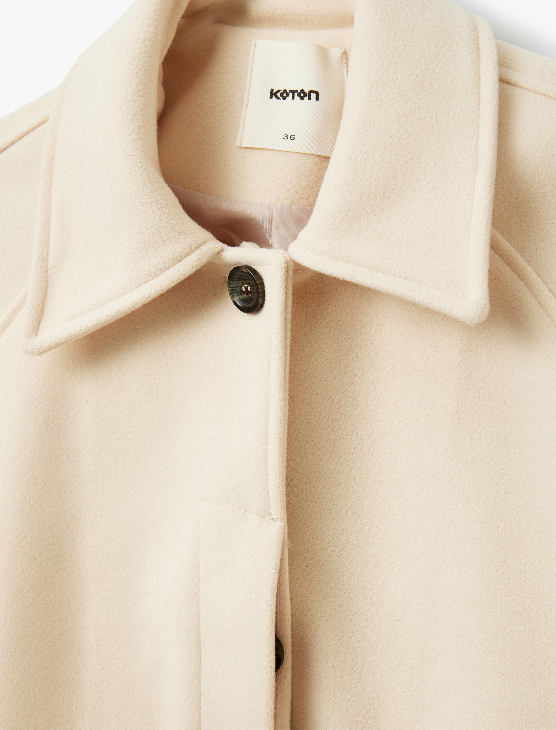   Cepli Kruvaze Uzun Kollu Kısa Kaşe Ceket