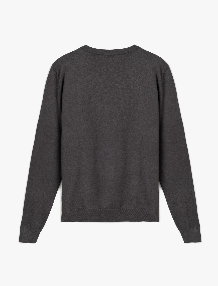   Basic Sweatshirt Bisiklet Yaka Uzun Kollu