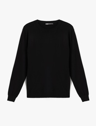 Basic Sweatshirt Bisiklet Yaka Uzun Kollu