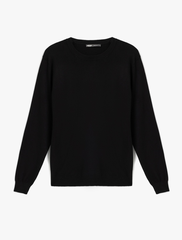 Basic Sweatshirt Bisiklet Yaka Uzun Kollu_0