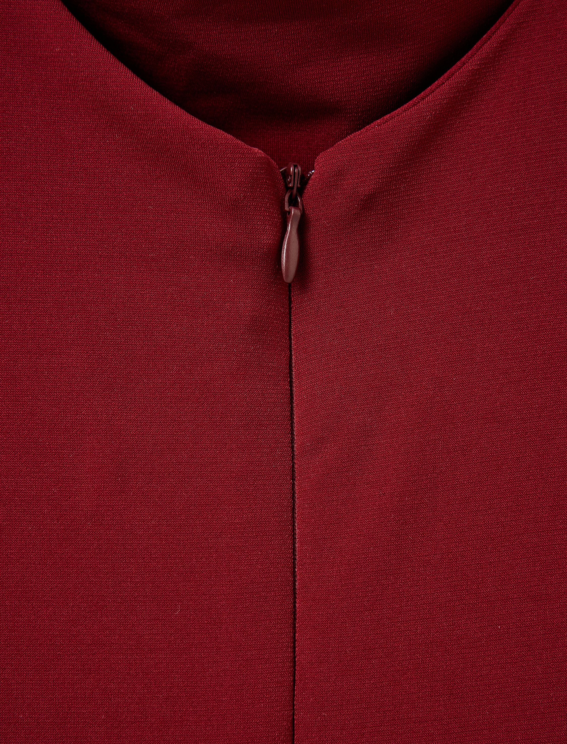   Drapeli Uzun Kollu Midi Degaje Yaka Elbise