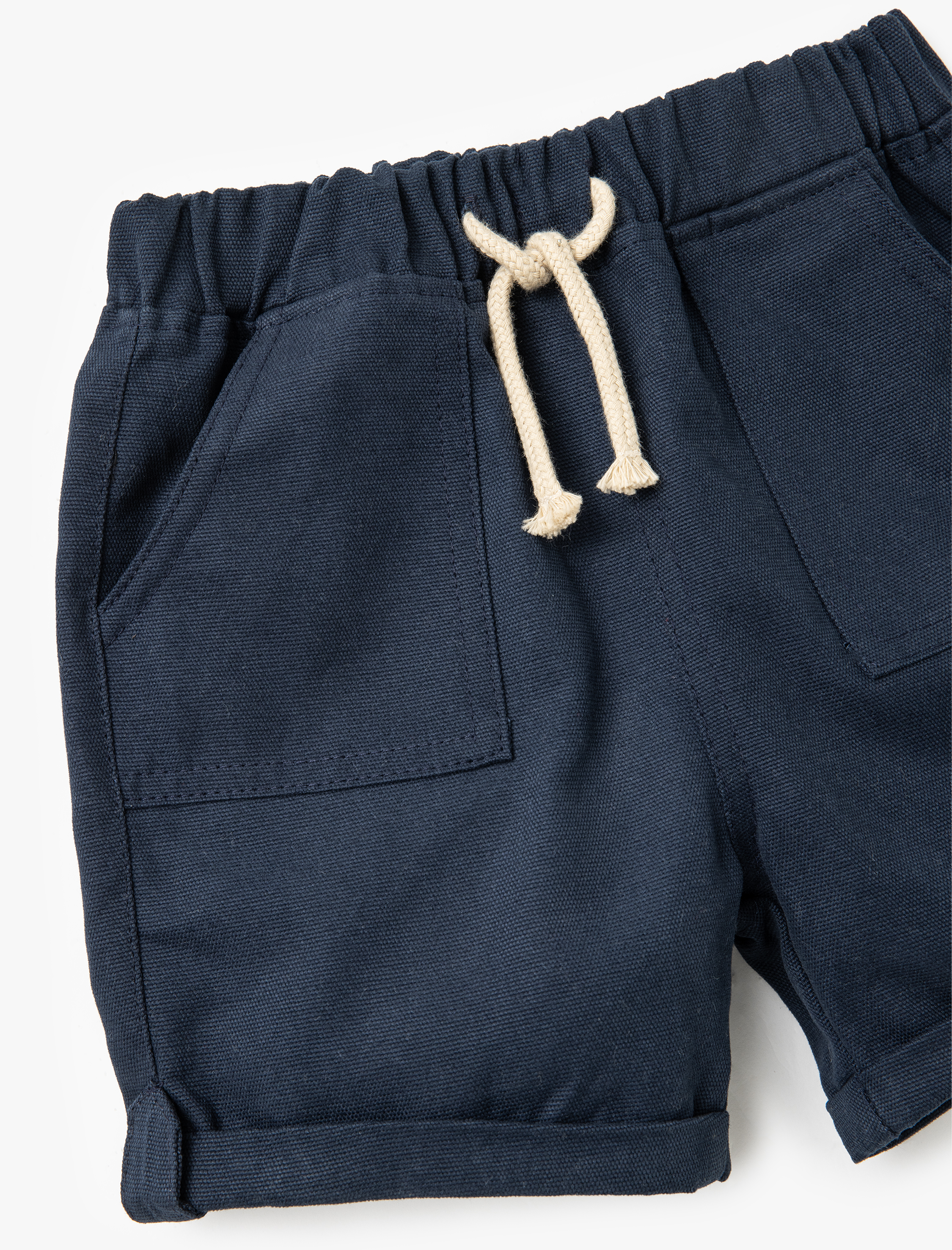  Erkek Bebek Pamuklu Cep Detaylı Beli Lastikli Basic Şort