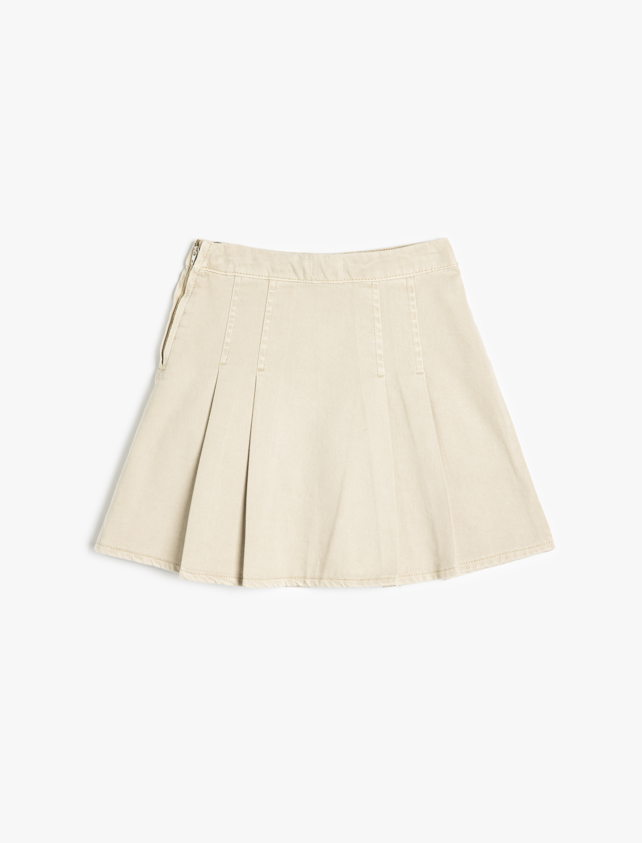  Kız Çocuk Pamuklu Pile Detaylı Mini Etek