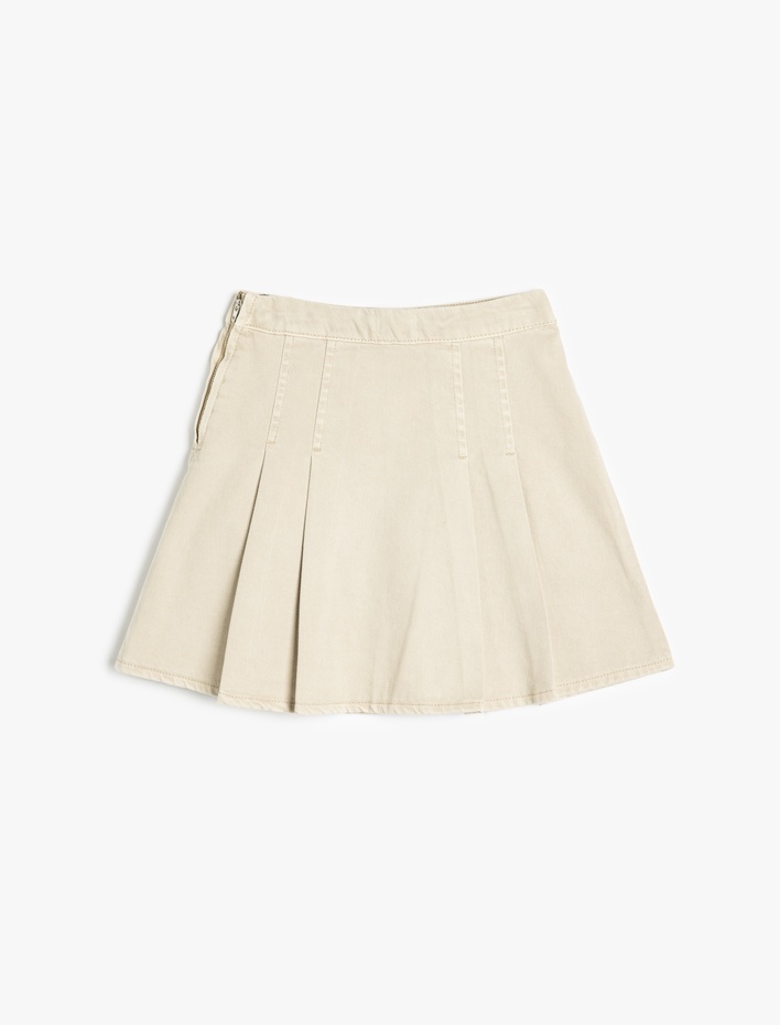 Kız Çocuk Pamuklu Pile Detaylı Mini Etek