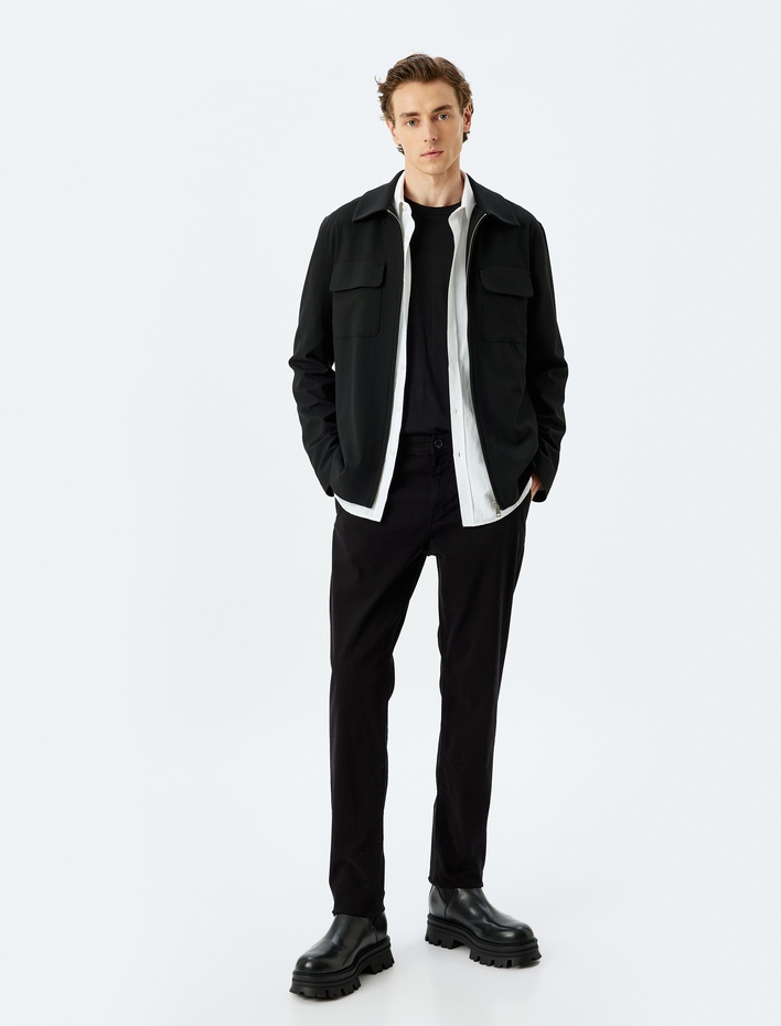  Slim Fit Pamuklu Gabardin Pantolon