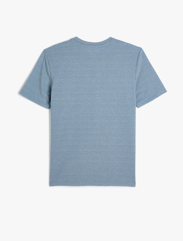  Cep Detaylı Bisiklet Yaka Regular Fit Pike Kumaş Kısa Kollu Basic Tişört