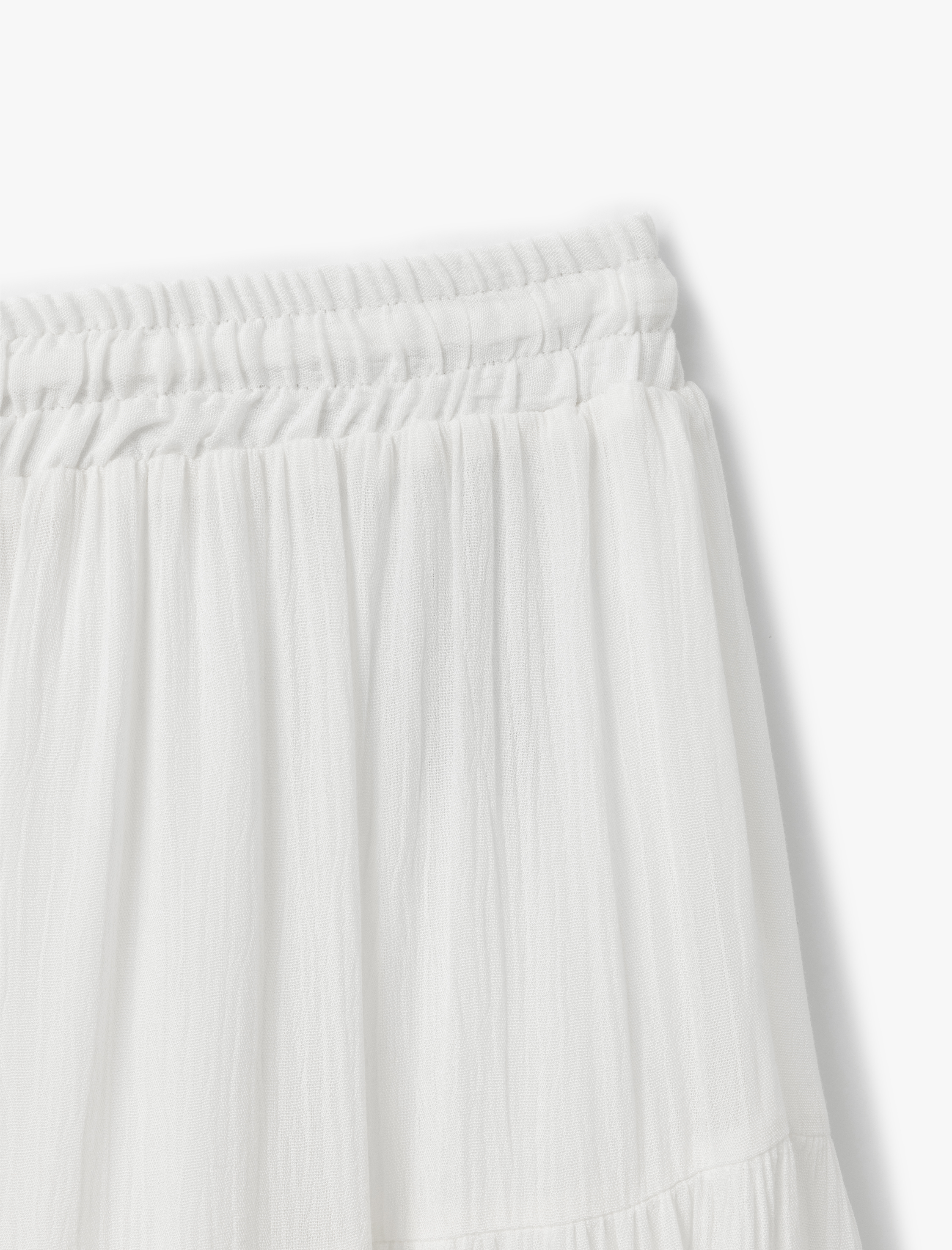   Rahat Kalıp Yarım Astarlı Katlı Viskon Uzun Çan Kloş Etek