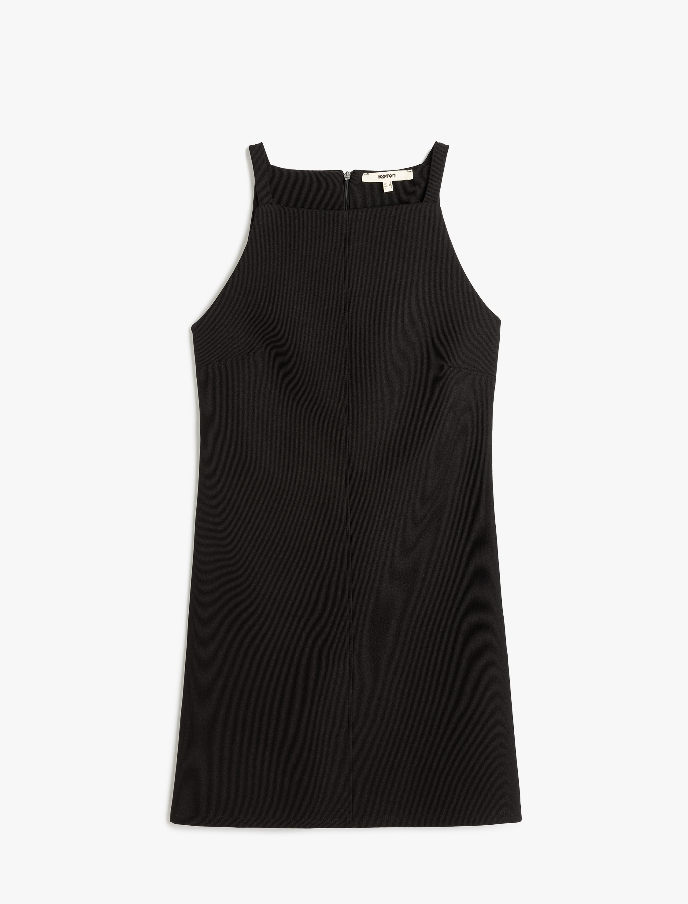   Mini Kolsuz Askılı Halter Yaka Elbise