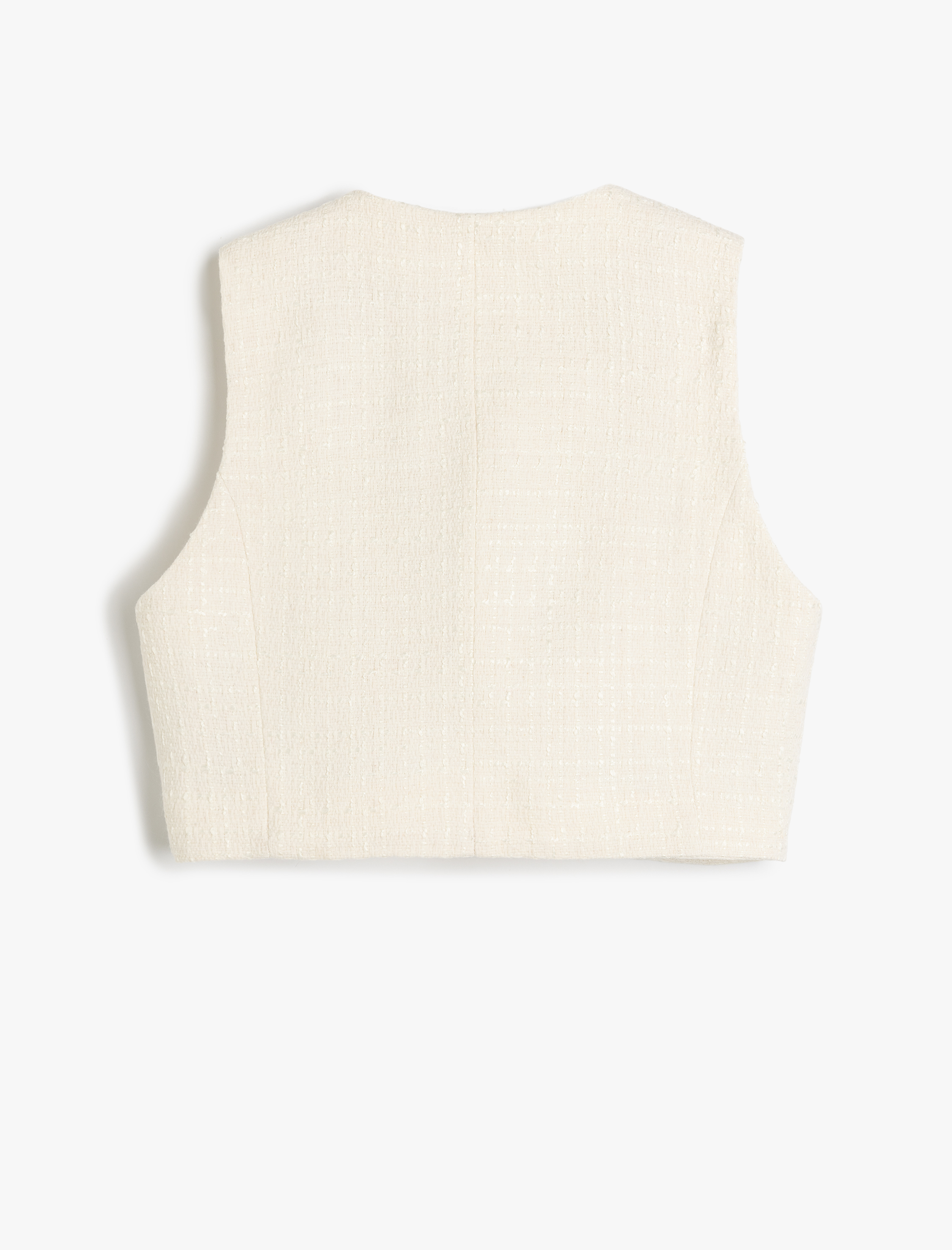 Regular Fit Bisiklet Yaka Düğmeli Kolsuz Tüvit Yelek