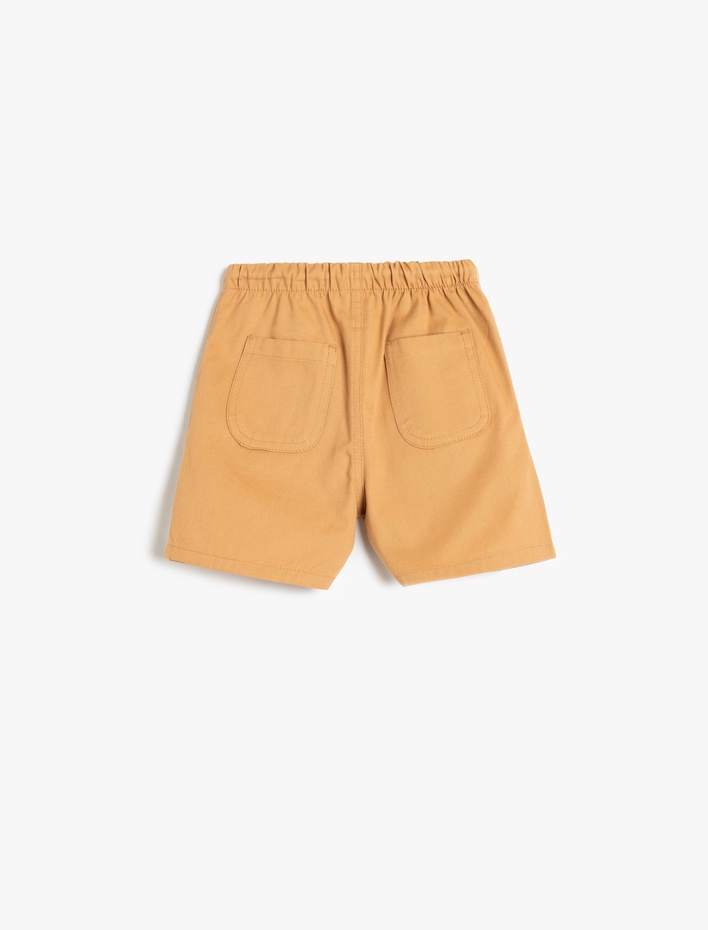 Erkek Bebek Pamuklu Cep Detaylı Beli Bağlamalı Basic Şort