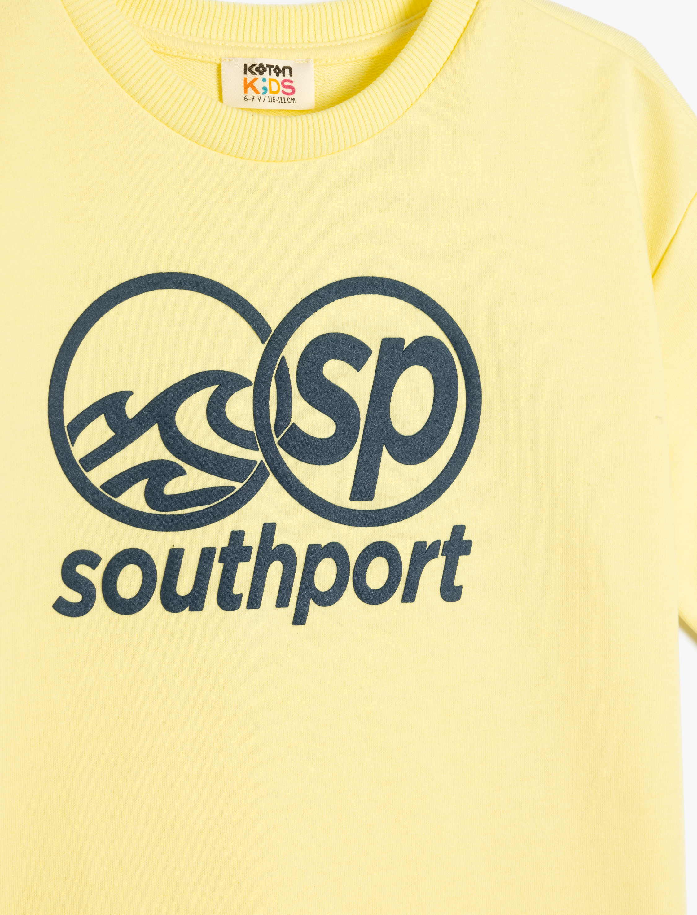  Erkek Çocuk Slogan Baskılı Kısa Kollu Bisiklet Yaka Oversize Tişört