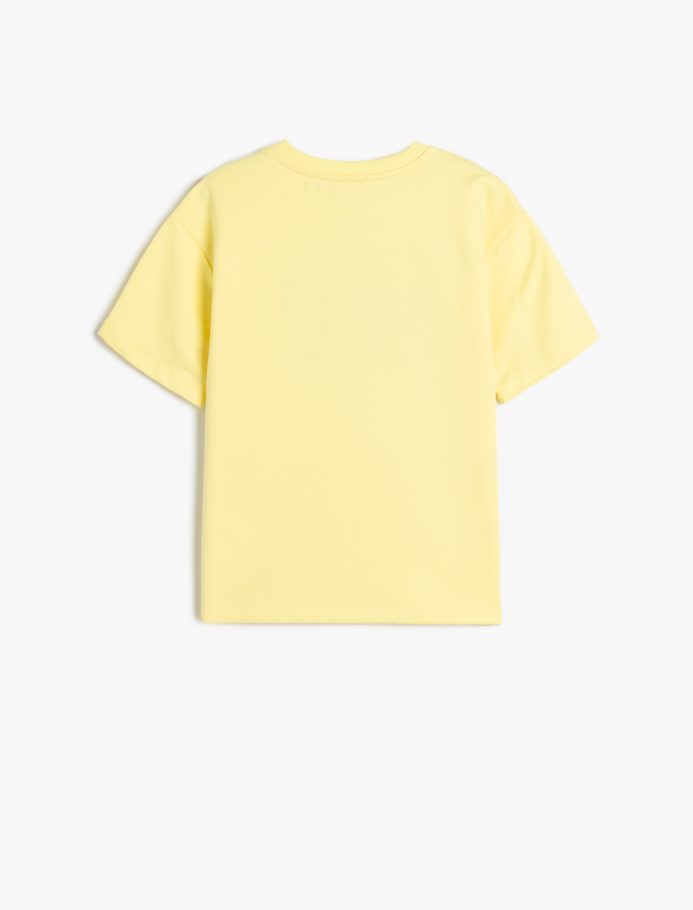  Erkek Çocuk Slogan Baskılı Kısa Kollu Bisiklet Yaka Oversize Tişört