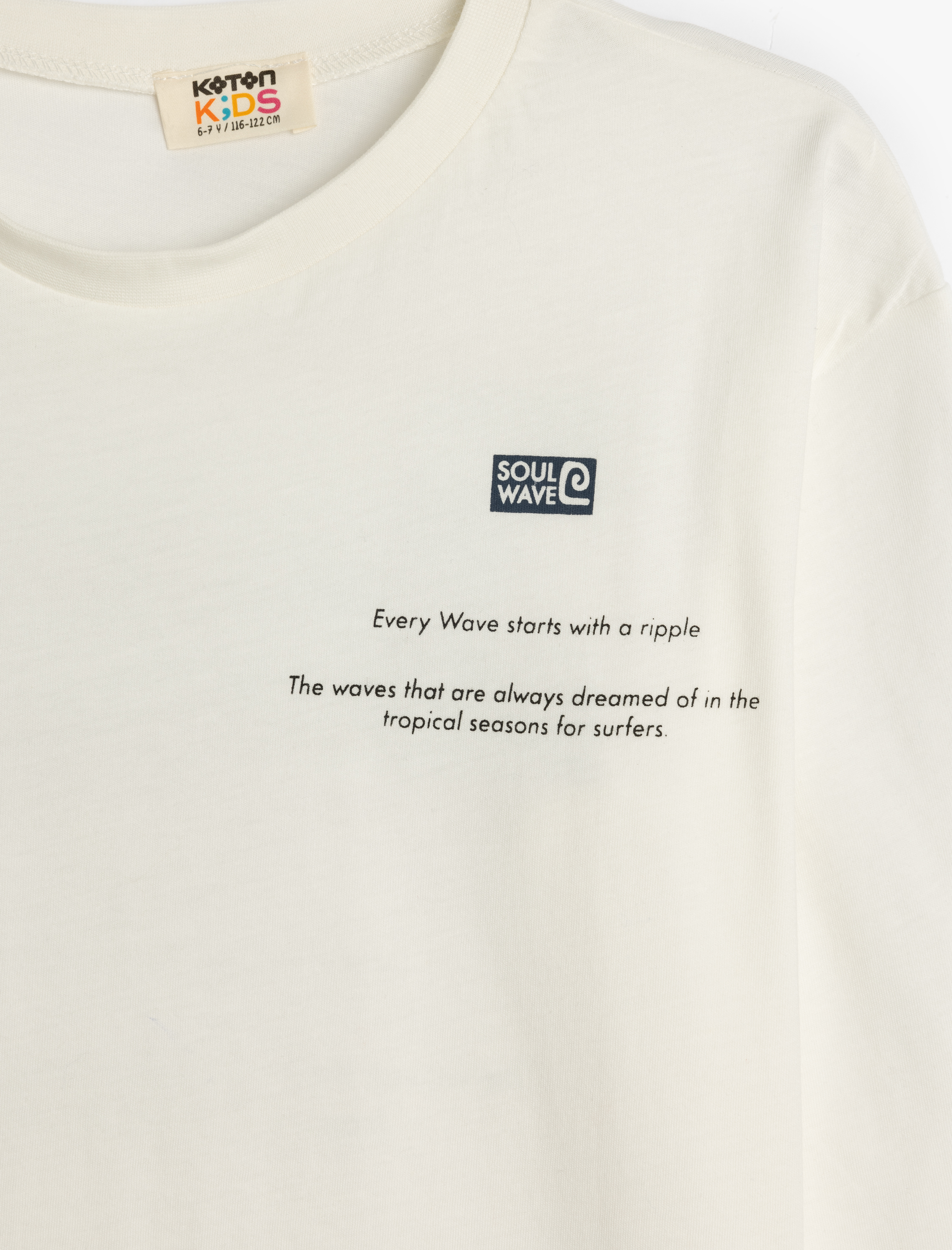  Erkek Çocuk Pamuklu Uzun Kollu Oversize Slogan Baskılı Tişört