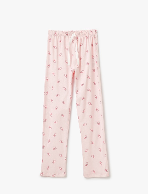 Pamuklu Kedi Baskılı Kısa Kollu Pijama Takımı_4