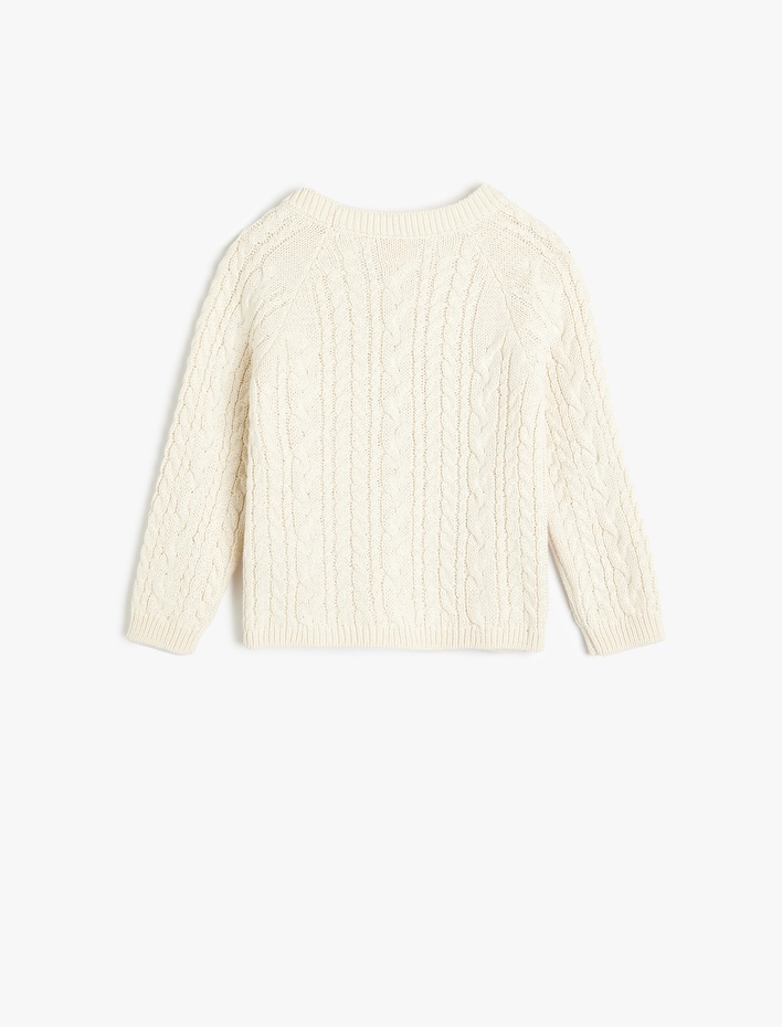 Kız Bebek Fiyonk Detaylı V Yaka Uzun Kollu Triko Hırka