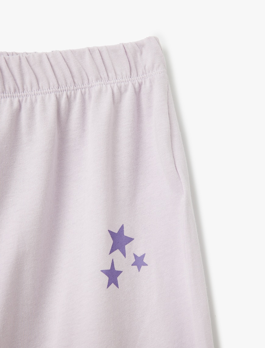   Pamuklu Kedi Baskılı Kısa Kollu Pijama Takımı