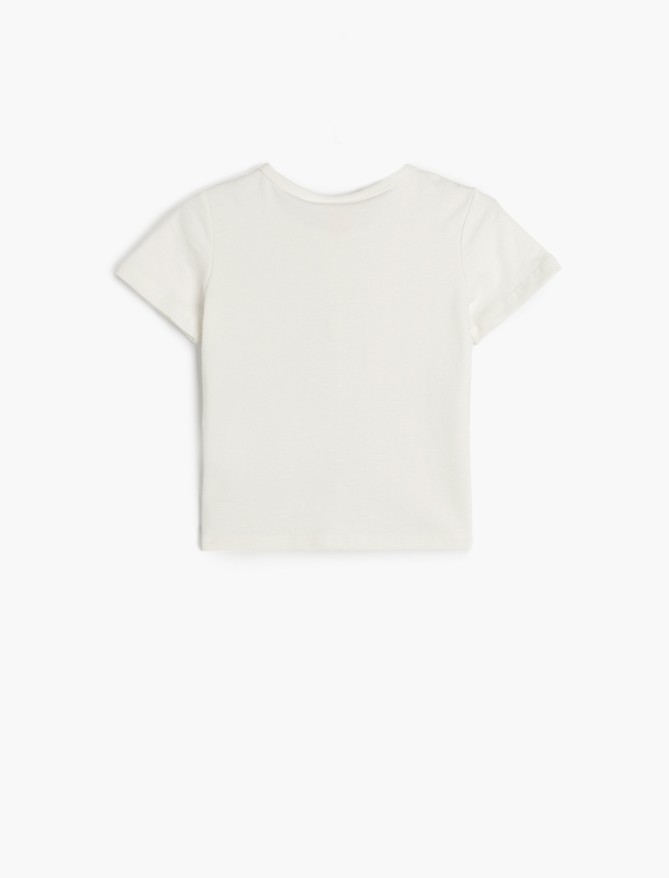  Erkek Bebek Düğme Detaylı Pamuklu Bisiklet Yaka Kısa Kollu Tişört