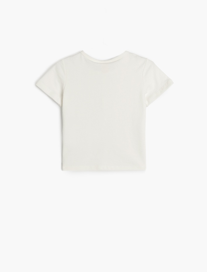 Erkek Bebek Düğme Detaylı Pamuklu Bisiklet Yaka Kısa Kollu Tişört