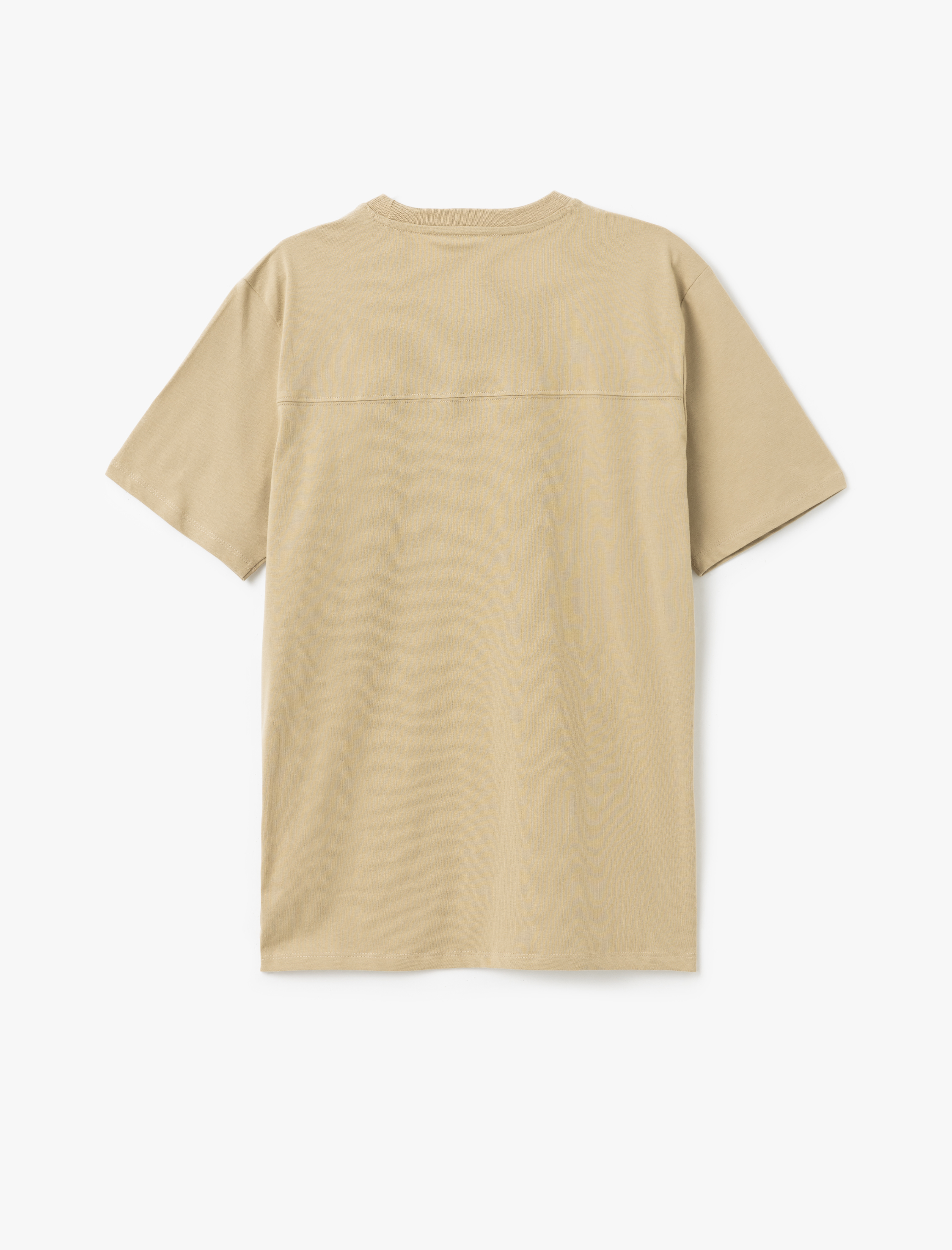   Cep Detaylı Kısa Kollu Regular Fit Pamuklu Bisiklet Yaka Basic Tişört