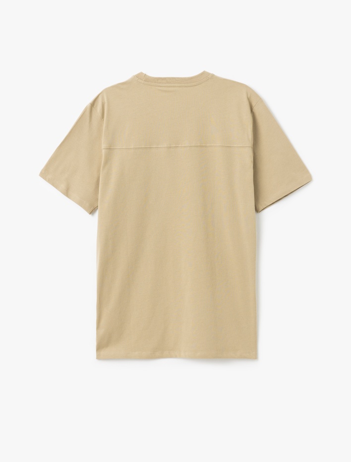  Cep Detaylı Kısa Kollu Regular Fit Pamuklu Bisiklet Yaka Basic Tişört