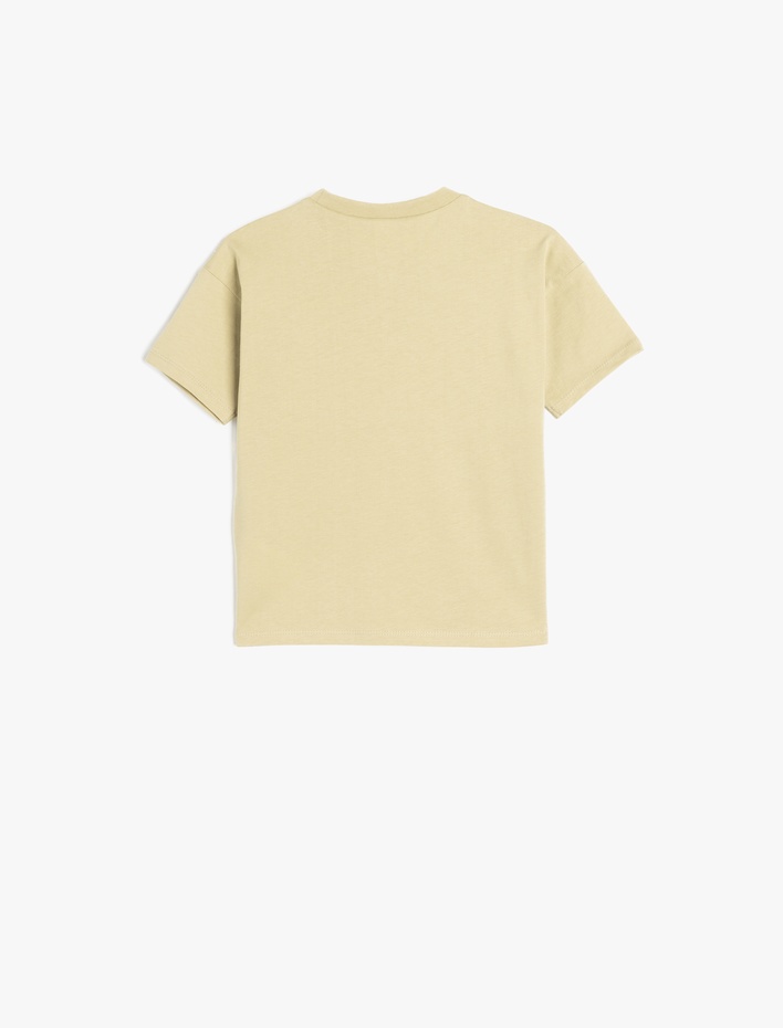 Erkek Bebek Pamuklu Kısa Kollu Cep Detaylı Bisiklet Yaka Basic Tişört