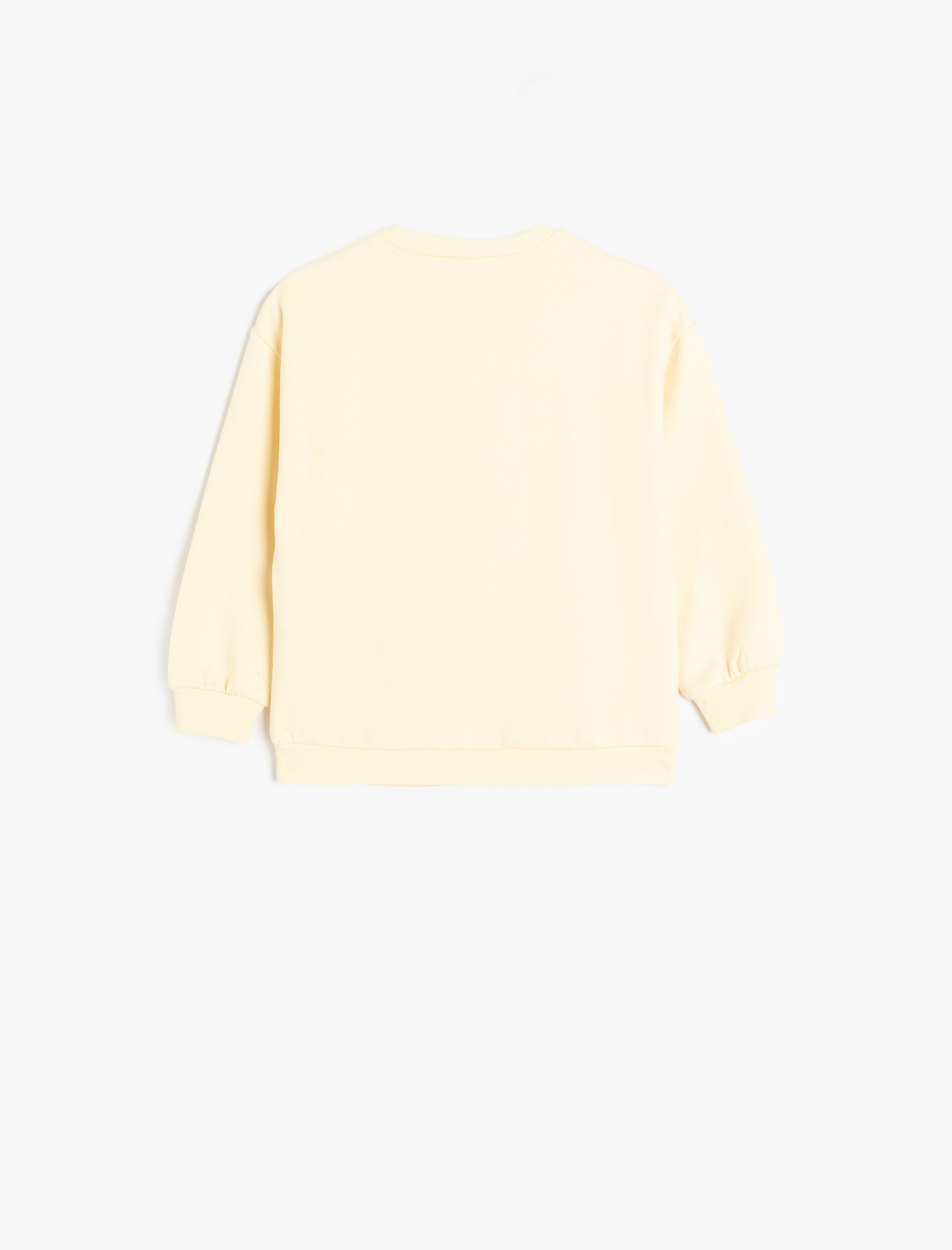  Kız Bebek Slogan Baskılı Bisiklet Yaka Uzun Kollu Pamuklu Sweatshirt