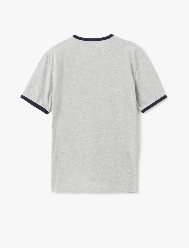 Bisiklet Yaka Kısa Kollu Pamuklu Biyeli Slim Fit Tişört_1
